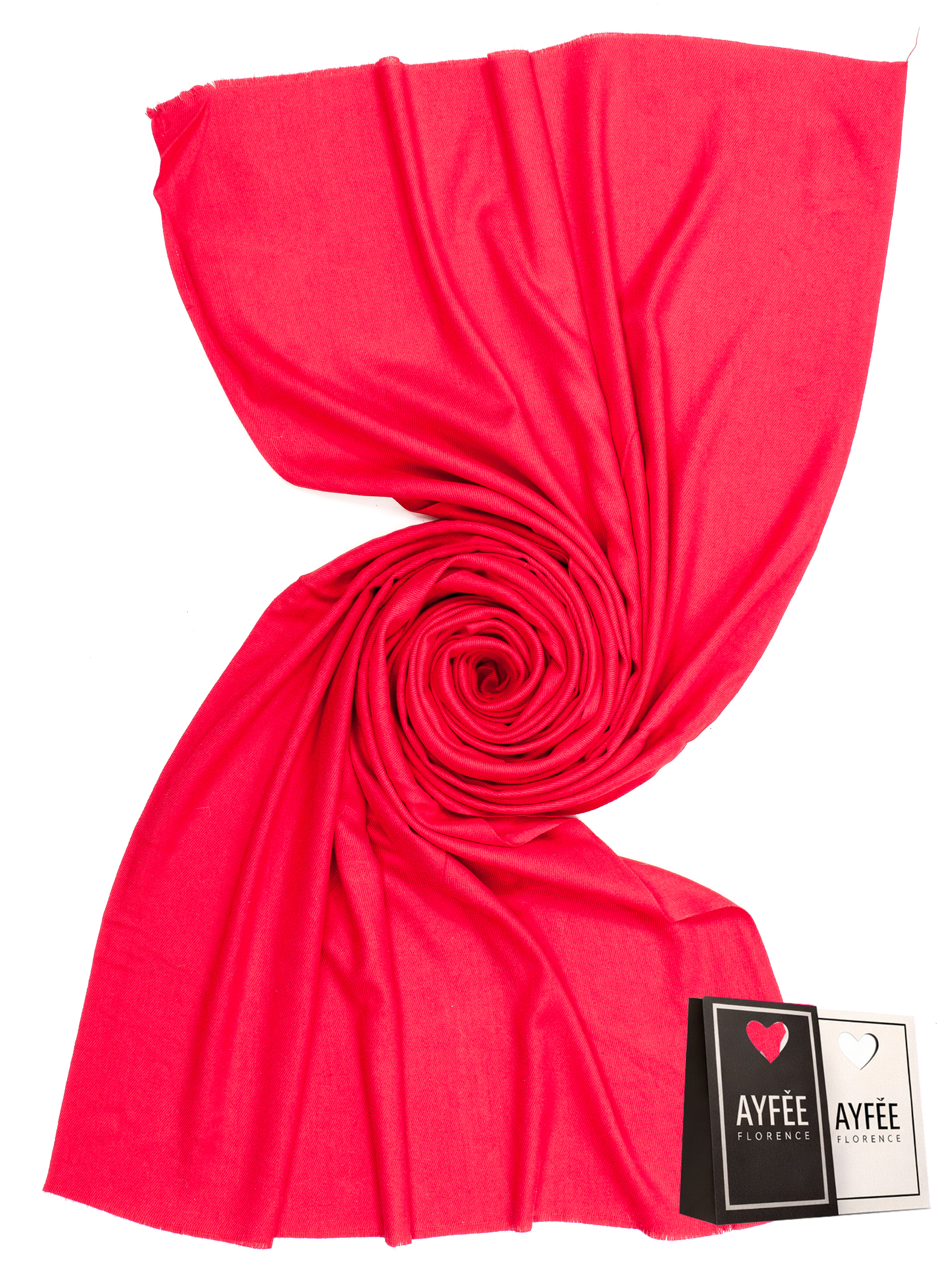 STOLA TINTA UNITA 75X185 100%VI MADE IN PRC         - RED